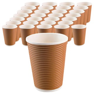 瓦楞不燙杯 咖啡色 12oz, 25個, 20條