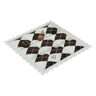 bebehome 現代簡約辦公室方格冰絲涼感墊, 方格熊咖啡色