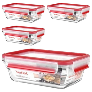 Tefal 特福 MasterSeal 新一代玻璃保鮮盒, N1040612 700ml, 4個
