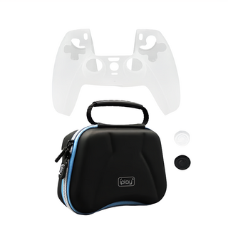 iplay PS5 收納包 含矽膠套+搖桿帽, 6910395722835, 黑色, 1組