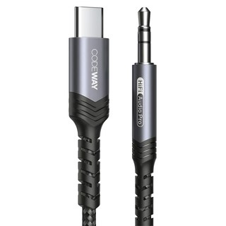 CODEWAY Type-C to AUX 高保真音質 音源線 3m, 黑色, 單一商品, 1條