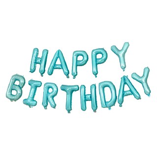 生活King 可懸掛生日快樂字母氣球 HAPPY BIRTHDAY 鋁膜氣球 立體氣球 派對裝飾, 糖果藍色, 1組