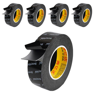 奔億達 超強力雙面膠 2cm, 黑色, 5個