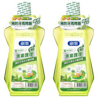 Shallop 刷樂 專業護理漱口水 綠茶口味, 750ml, 2瓶
