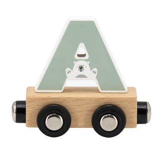 TRYCO 木製字母火車 適用年齡：3歲以上 主要材質：山毛櫸木, A, 10.8 x 3 x 2.5cm, 1個