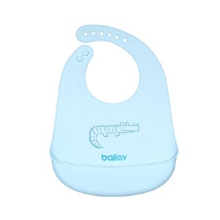 BAILEY 矽膠圍兜 六階段調式脖圍 食品級矽膠 柔軟可捲曲方便攜帶, 藍色, 1入, 1件