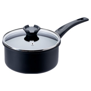 鍋寶 御璽陶瓷不沾湯鍋 附蓋 18cm 黑色 適用IH爐 單柄湯鍋 小湯鍋, 1個