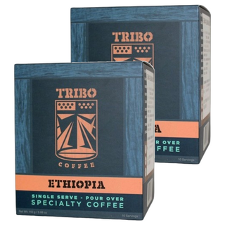TRIBO COFFEE 衣索比亞 西達摩 濾掛式咖啡, 淺焙, 葡萄柚/花香/香草風味, 精品級阿拉比卡咖啡豆, 11g, 10包, 2盒