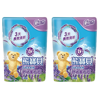 熊寶貝 柔軟護衣精 舒恬薰衣草 補充包 含100%天然植萃油 72小時持久香, 1.84L, 2包