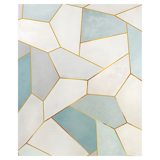 半島良品 抗UV防曬靜電貼窗貼, 幾何藍