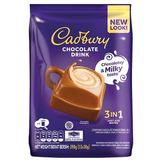 Cadbury 吉百利巧克力飲品 3合1即溶可可粉 390g, 30g, 13包, 1袋