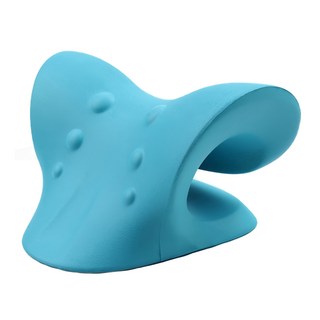 P.Health 碧荷 C型弓形頸椎/指尖按摩枕/肩頸按摩器/頸椎牽引器/放松拉伸牽引枕/拉伸器, 藍色, 1個