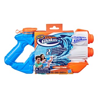 Hasbro 孩之寶 NERF Super Soaker 樂活打擊雙浪噴水發射器, 1個, 白色 + 橘色 + 藍色