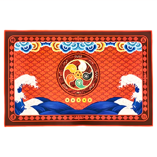 財神小舖 五行轉運 開運地墊 48x78cm 聚酯纖維 PVC防滑底, 紅色, 1條