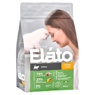 Elato 杜莎 天然無榖貓糧 幼貓成長配方, 鮮雞佐鴨, 300g, 1袋