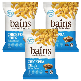 bains wholefoods 鷹嘴豆零食脆片 原味 無麩質配方 非油炸製程, 100g, 3包