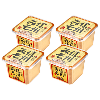 菊鶴 信州風味 味噌 500g 非基因改造黃豆製成, 4盒