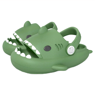鯊魚兒童防滑厚底兩用洞洞涼拖鞋 EVA+橡膠材質