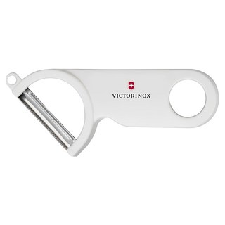 VICTORINOX 瑞士維氏 經典斜角削皮器, 不鏽鋼刀刃 瑞士產 削皮專用 彩盒包裝, 白色, 1支