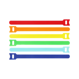 infotec 彩色超薄魔鬼氈束線帶-6入 電腦線材整理, 1入