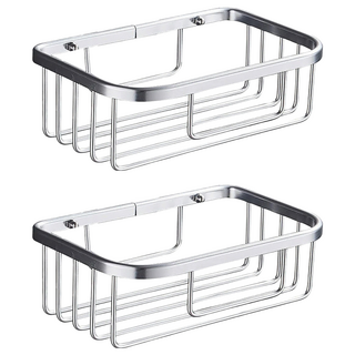 AHOYE 無痕鋁合金衛生紙架/置物架 免打孔浴室收納, 2個, 銀色