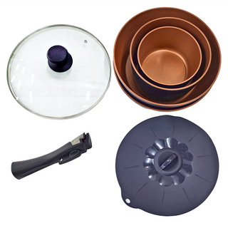 Queen Chef 美國華福萬用收納IH可拆式不沾鍋 Set 8件, 混色, IH可拆式不沾鍋(豪華8件組), 1組