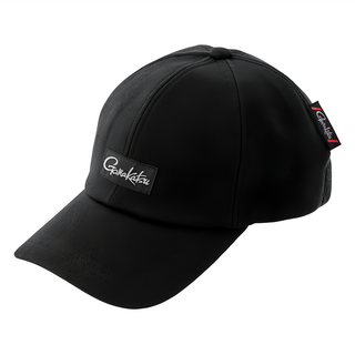 gamakatsu 彈性休閒LOGO帽, 63% 滌綸, 37% 棉, F, 黑色