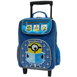 小小兵 立體三段拉桿書包，Minions 卡通造型，兒童行李箱, 1個, 31 x 47 x 18cm