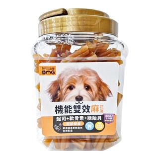 by DOG 汪洽普 機能雙效麻花捲 適用於三個月以上犬隻 嚴選國產新鮮雞肉 台灣製造, 起司 + 軟骨素 + 綠貽貝, 800g, 1罐