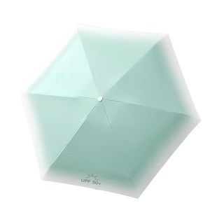 漸變6折迷你傘 折疊傘/防曬/遮陽傘 輕巧 黑膠防曬 防水面料 晴雨兩用 225g, 薄荷綠