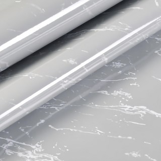 KOTI 日安生活 仿真大理石紋防水防油自黏壁紙 古堡灰, 1捲