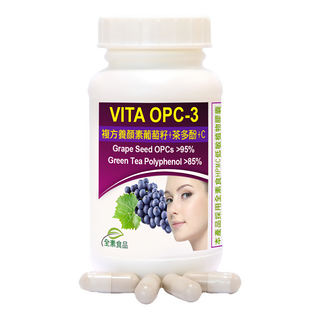 Healthwomen 赫而司 VITA OPC-3養顏素 葡萄籽複方全素膠囊 三合一加強配方 含OPCs前花青素 + 茶多酚EGCG + 維生素C, 1罐, 60顆