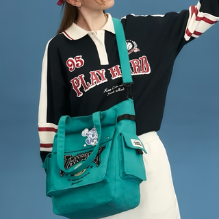 Vanwalk 出走 美式星球復古手提托特包 V2563, 地球綠