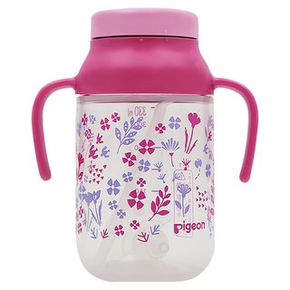 pigeon 貝親 Kurutto吸管杯 8個月以上, 浪漫花園, 330ml, 1個