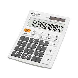 Kinyo 12位元稅率計算機 KPE-680, 白色, 1個