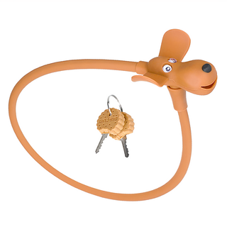 可愛小狗造型單車鎖 餅乾鑰匙 輕巧便攜, 咖啡色, 1個