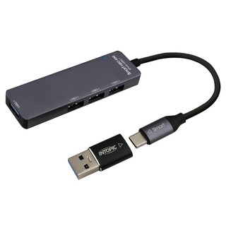 INTOPIC 廣鼎 HBC-690 USB3.1 Type-C高速集線器, 5Gbps 4Port, 9.9mm 超薄, 附贈USB-A轉接頭, 單一顏色, 1個
