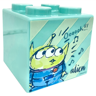 收納王妃 迪士尼積木存錢筒 90 x 90 x 87mm, 三眼怪 綠色, 1個