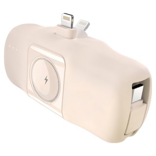 Timo Lightning直插式3合1口袋行動電源, TIMO-03L, 奶茶色