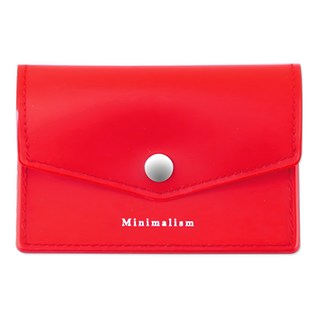 扣式雙層票卡 名片套, Minimalism, 9.9x7cm, 紅色, 1個