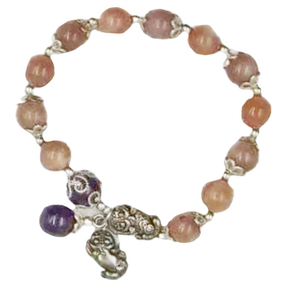 開運拉長石灰月光貔貅手鍊, 橙月光, 10 x 10 x 2cm