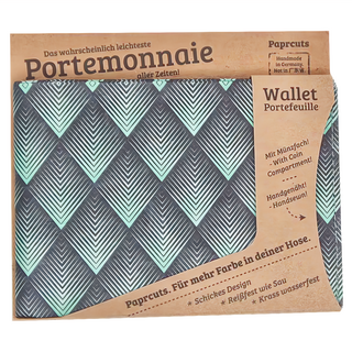 Paprcuts 零錢短夾 - 菱格綠 杜邦紙材質, 11 x 7.8 x 1cm