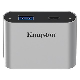 Kingston 金士頓 USB3.2 Gen1 Workflow Dual-Slot microSDHC/SDXC UHS-II Card Reader, WFS-SDC, 銀色, 1個