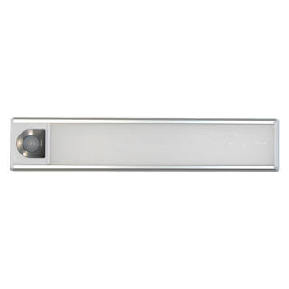 LifeShopping 免鑽孔超薄LED感應燈 20cm 銀色, 白光, 1入