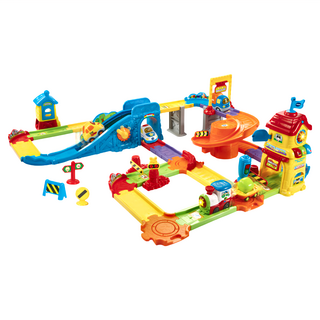 Vtech 聲光火車組 嘟嘟車系列 益智玩具 聲光效果 軌道組合 訓練手眼協調, 1組