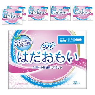 SOFY 蘇菲 日本原裝進口 敏感肌衛生棉 日用量多 無翼型, 21cm, 32片, 6包