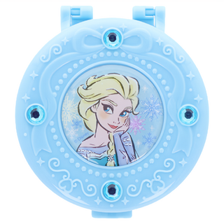 sun-star 寶石粉餅盒造型便條紙和貼紙組 記事留言裝飾好幫手, 冰雪奇緣 藍色, 1組