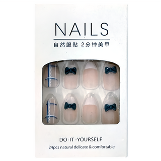 穿戴甲 立體彩繪美甲貼片24個 ZK006 快速穿戴 多種尺寸, 1組