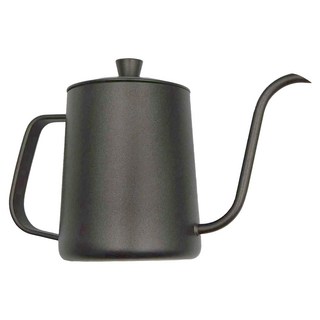 LifeShopping 不鏽鋼手沖咖啡壺, 600ml, 磨砂黑, 304不鏽鋼, CAKN0099BK, 1個