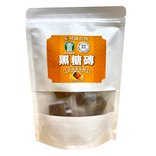 初誠良物 黑糖磚 古坑鄉農會聯名，含古坑茂谷柑、桂圓紅棗、台灣老薑、原味黑糖, 18g, 10個, 1包